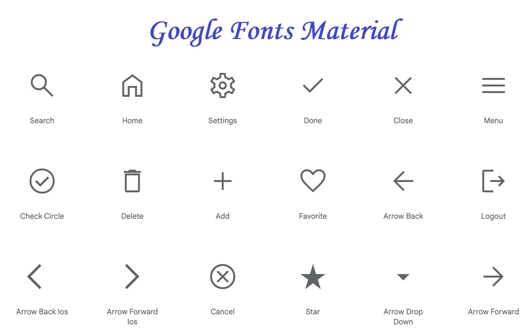 Google Fonts Material Symbols